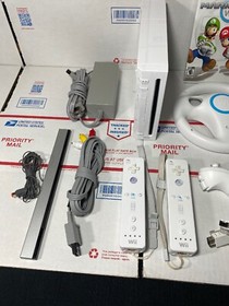 Nintendo Wii Bundle+ MARIO KART +Wheels+Wii Sports-EXCELLENT -NEXT DAY -WARRANTY