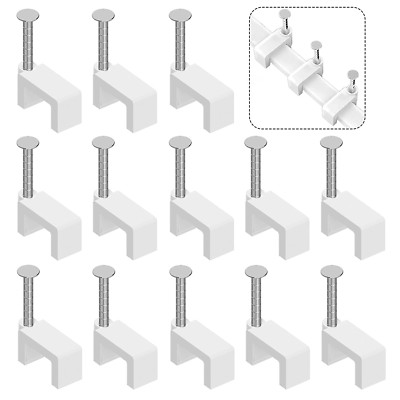 Cable Clips with Cable Labels Nail in Cable Clips 100 Pcs 8mm Flat Ethernet Cord