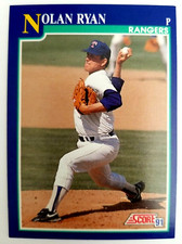 Nolan Ryan Texas Rangers 1991 Score #4 Baseball Card