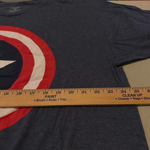 Marvel T-Shirt Men's Size 2XLT Blue Captain America Shield Logo Preowned - Picture 3 of 7