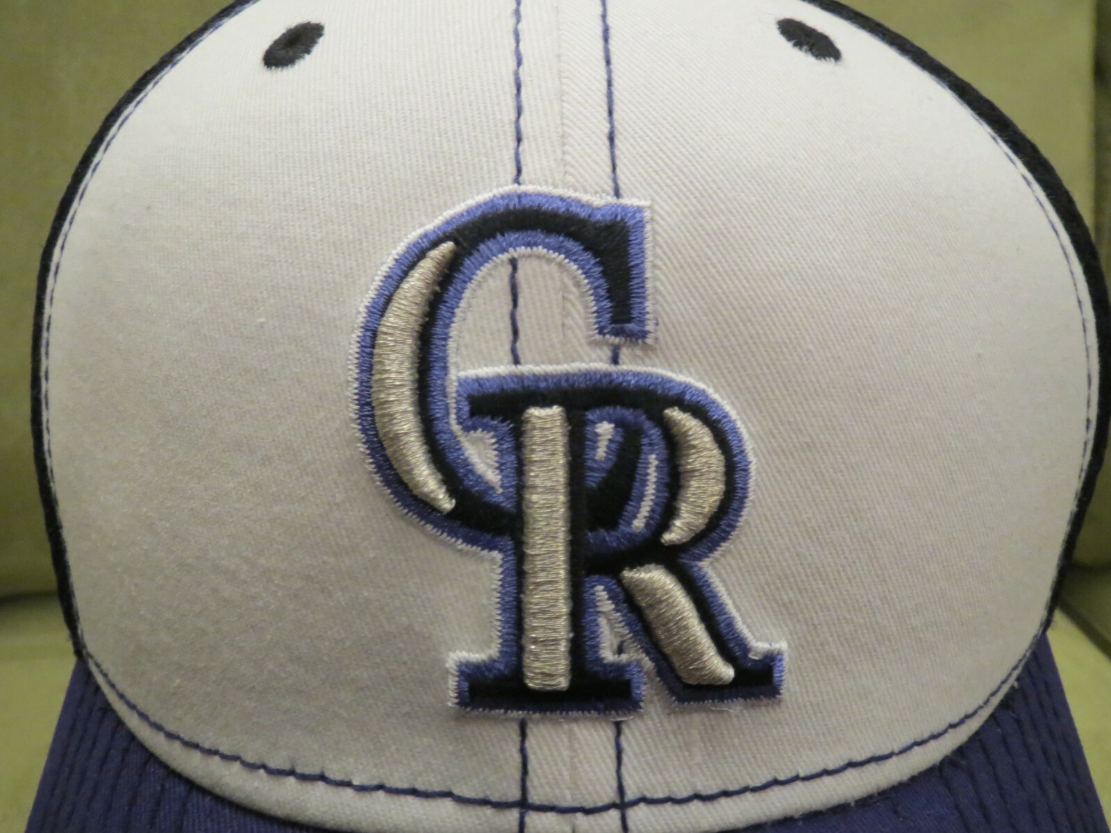 New Era Rockies Black Flex Fit Neo Hat, White Split Front, Purple Bill, Sz L/XL