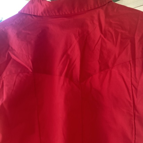 VINTAGE RANCHWEAR CORRAL WEST MENS PEARL SNAP BUTTON WESTERN RED SIZE 17 34 - Picture 9 of 9
