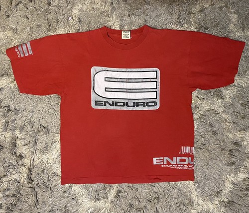 Vintage Enduro Sports 98 Systems Tek Corp Shirt XL Barcode Single Stitch rot