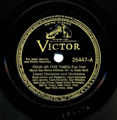 LIONEL HAMPTON and Orchestra on EE- 1940 Victor 26447 - Four or Five Times 
