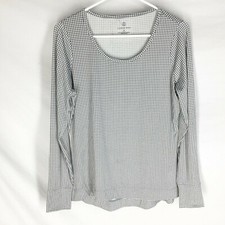 Lands' End Womens Swim Shirt Size Medium 10-12 Geo Design Gray Scoop Neck
