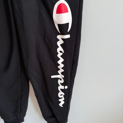 Champion Logo Sweatpant Joggers Boys M Black Athletic Sports Run Basketball Gym - Picture 5 of 11
