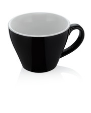 35x Espresso doppio Tasse Obertasse Italia 180 ml schwarz, Porzellan, Doppelter