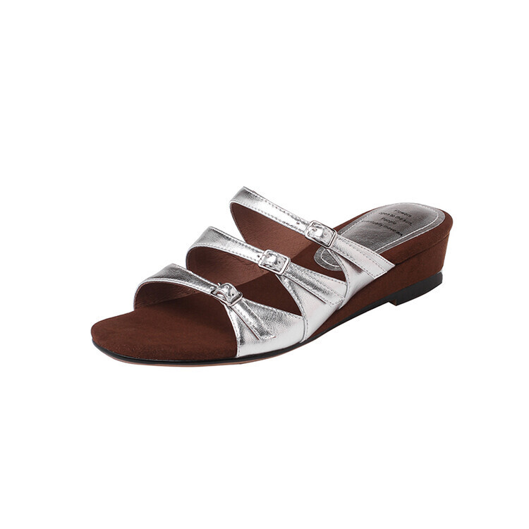 PANTOFOLA D’ORO Sandali punta aperta ciabatte estive donna zeppa tacco medio slingback scarpe mocassini