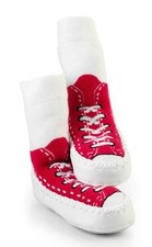 Mocc Ons Clever Little Slipper Socks Sneaker, 2-3 Years, Red