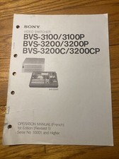 SONY  Video Switcher BVS-3100/3100P, 3200/3200P, 3200C/3200CP MANUAL In French