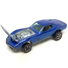 Hot Wheels Redline Custom Corvette 1967 Blue Gray Int. Made In Hong Kong