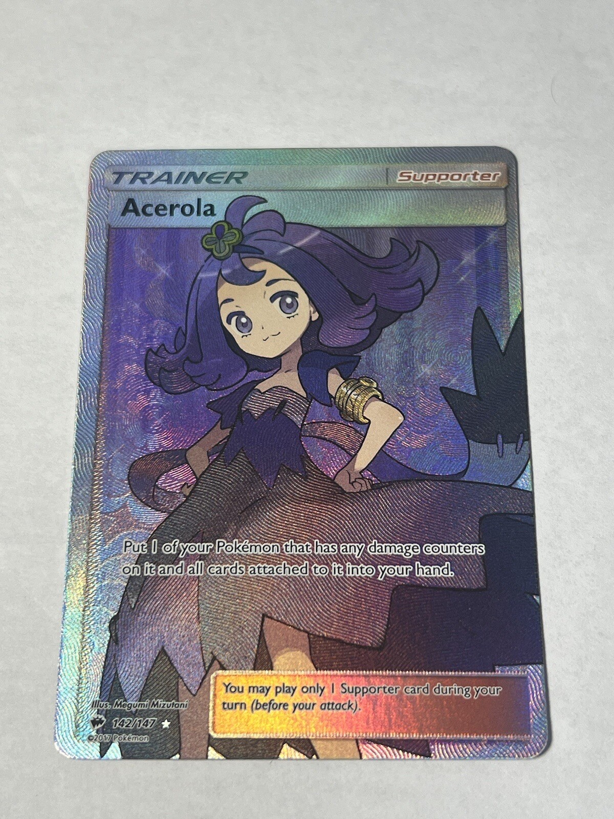 Acerola 2017 Sun & Moon: Burning Shadows #142/147 Holo (Full Art) Price  Guide - Sports Card Investor