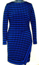 Sale! Michael Kors Women Sheath Dress Size S Houndstooth Faux Wrap Drape