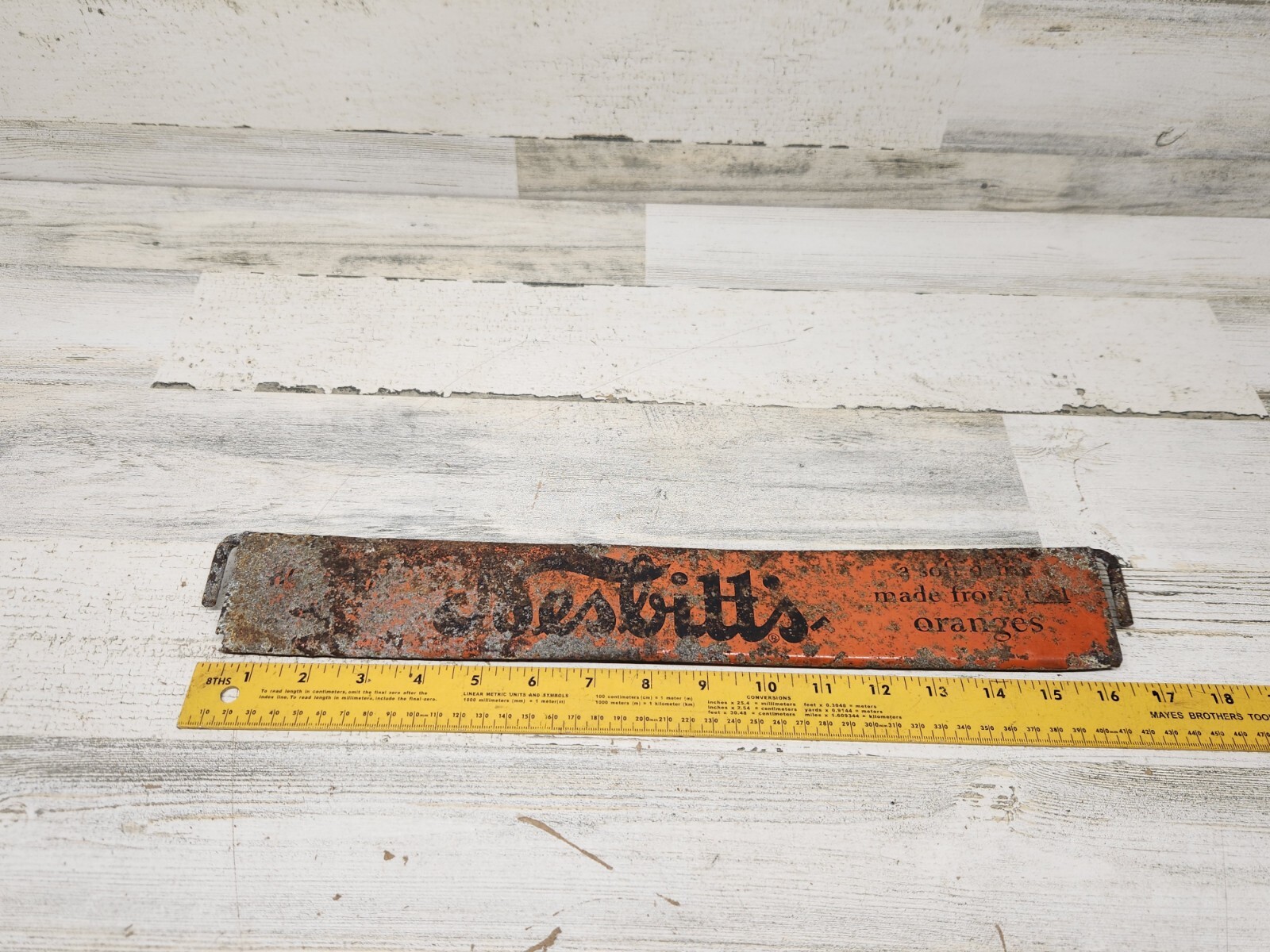 Vintage Patina Nesbitts Orange Soda Door Push Sign