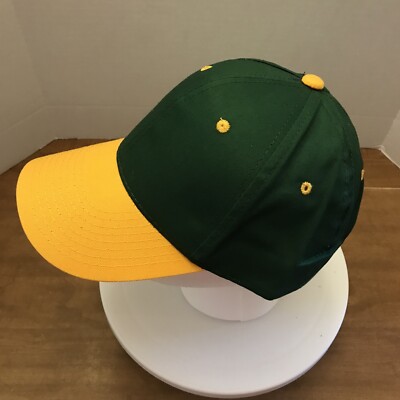 NEW OC Blank Green And Yellow Hat Cap Hook & Loop 
