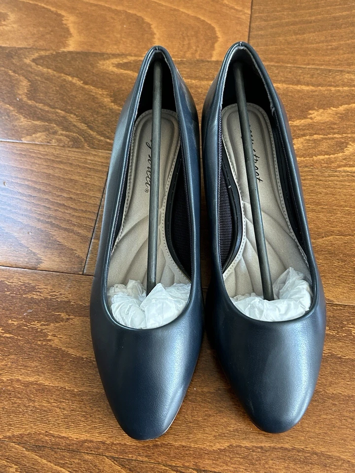 Zapatos de tacón Easy Street para mujer de 9,5 W oficina azul marino punta redonda NUEVO Foto 3 de 4