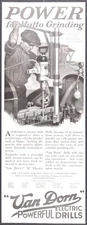 Vintage Magazine Ad 1927 Van Dorn Electric Drills for Hutto Grinding