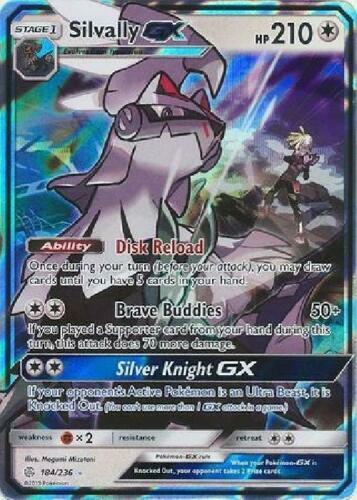 ULTRA RARE Silvally GX 184/236 Pokemon Sun Moon SM Cosmic Eclipse Gladion Art LP - Picture 1 of 1