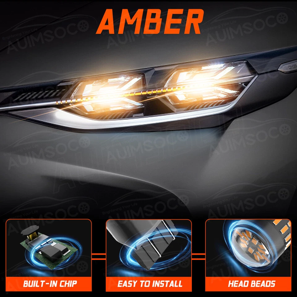 Bombillas LED de señal de giro ámbar para Honda Element 2003-2008 7443 A+ brillantes Foto 2 de 4