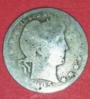 1905 Philadelphia Mint Silver Barber Quarter  ID #77A-8