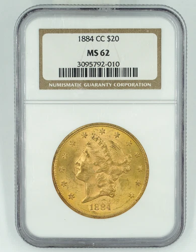 1884-CC NGC MS62 $20 Gold Liberty Double Eagle
