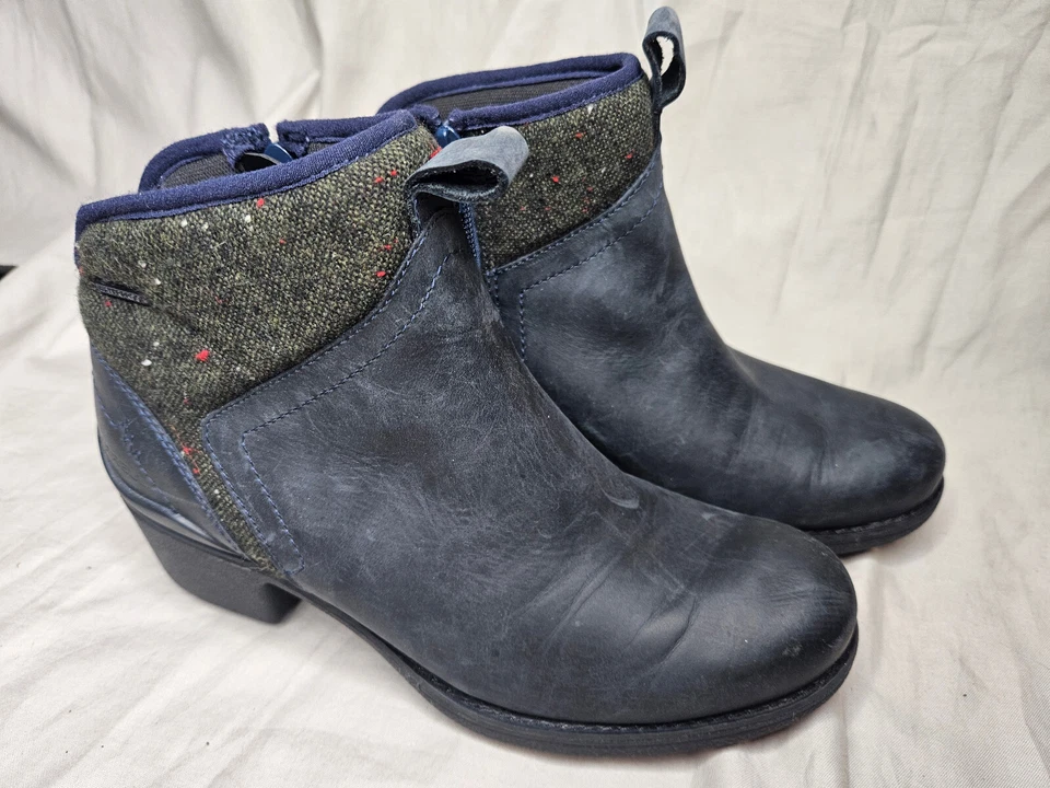 Merrell Chateau II Botines Cremallera Lateral Mujer 8 Negro Cuero Verde Lana Zapato Foto 2 de 4