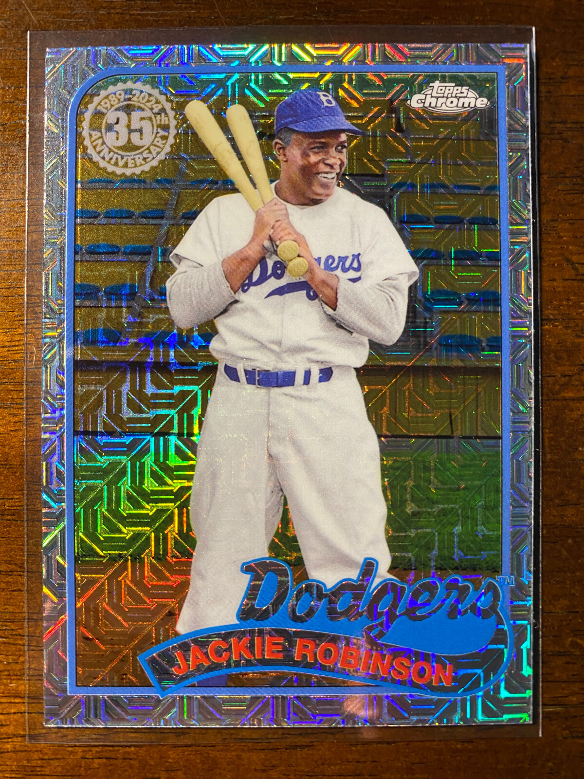 2024 Topps Series 2 Jackie Robinson #2T89C-57 Silver Pack 1989 Mojo Refractor