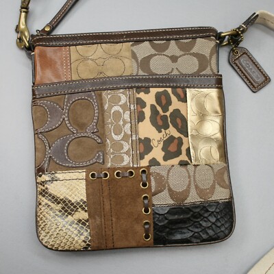 Coach Gallery Patchwork Logo Crossbody Purse Handbag Zipper Tote