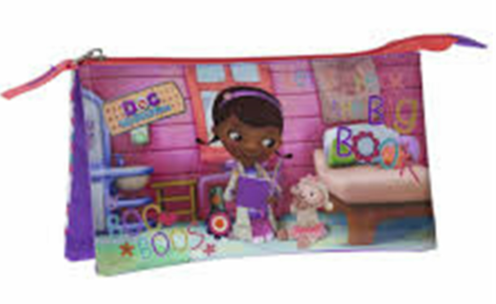 DOC McStuffins - Triple Pencil / Vanity Case with Zipper - Size: 22 x 12 x 5cm