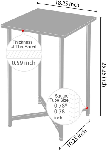 AZL1 Life Concept Modern Square Side End Accent Table for Living Room Bedroom Ba - Picture 3 of 12