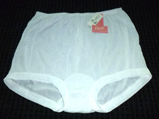 NWT Vtg Carole Acetate Granny Panties 614 Mushroom Gusset Band Leg White Sz 10