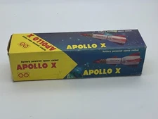 BATTERY POWERED APOLLO SPACE ROCKET PLASTIC TOY MADE IN TAIWAN IN BOX