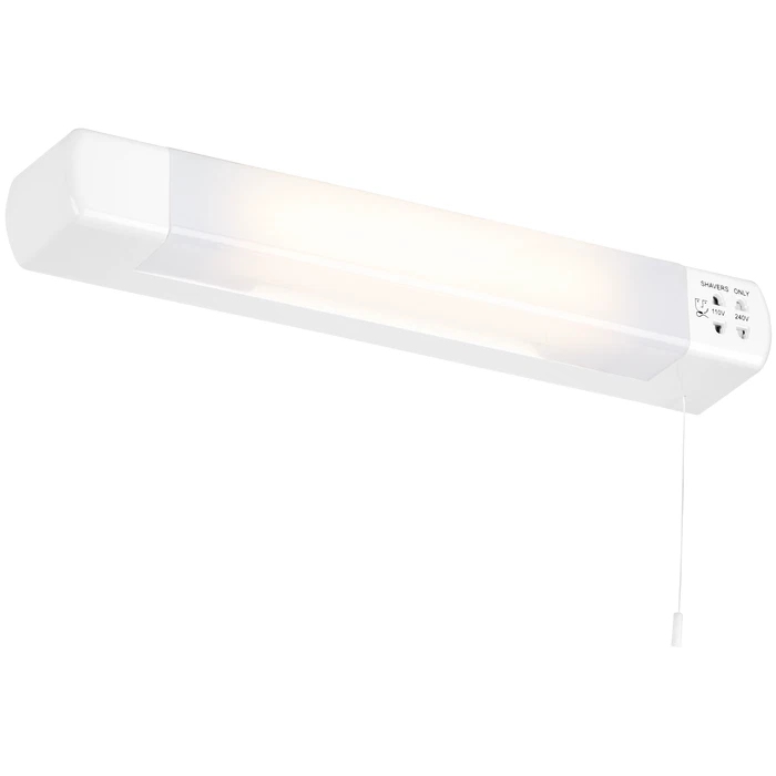 Enchufe de afeitadora baño luz de pared LED con cable de tracción - doble voltaje - Eterna
