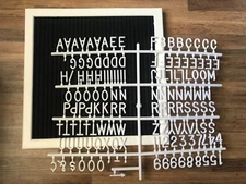 Flybold Felt Letter Board Announcement Adjustable Tripod Stand Grey 10x10 Inch