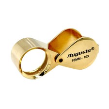 AUGUSTA Uhrmacherlupe Taschenlupe Einschlaglupe Lupe 10-fach goldfarben QUALITÄT
