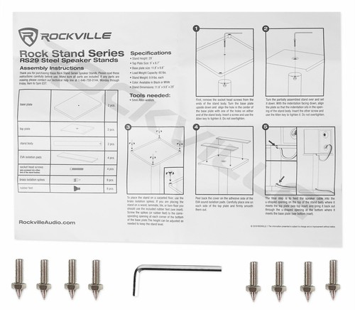 Pair Black 29" Steel Speaker Stands For Pair Klipsch RB-81 Bookshelf Speakers - Picture 9 of 10