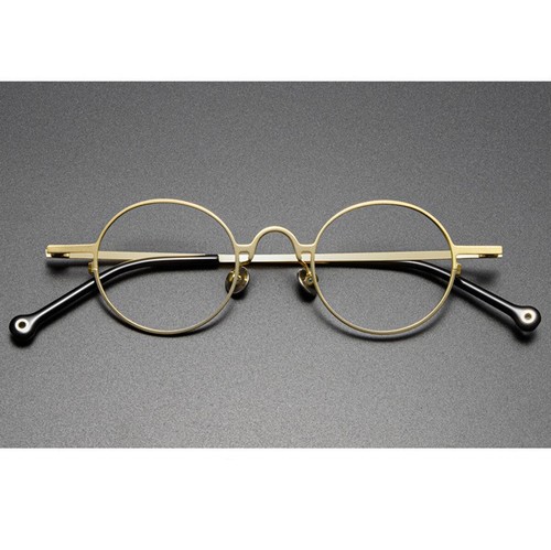 Marco de gafas retro pequeño redondo de metal gafas lentes transparentes vintage - Imagen 10 de 16