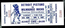 1987 BASKETBALL TICKET PISTONS JOHN SALLEY RC CAREER HIGH 28pt/11rb/3as/3st/5bl!