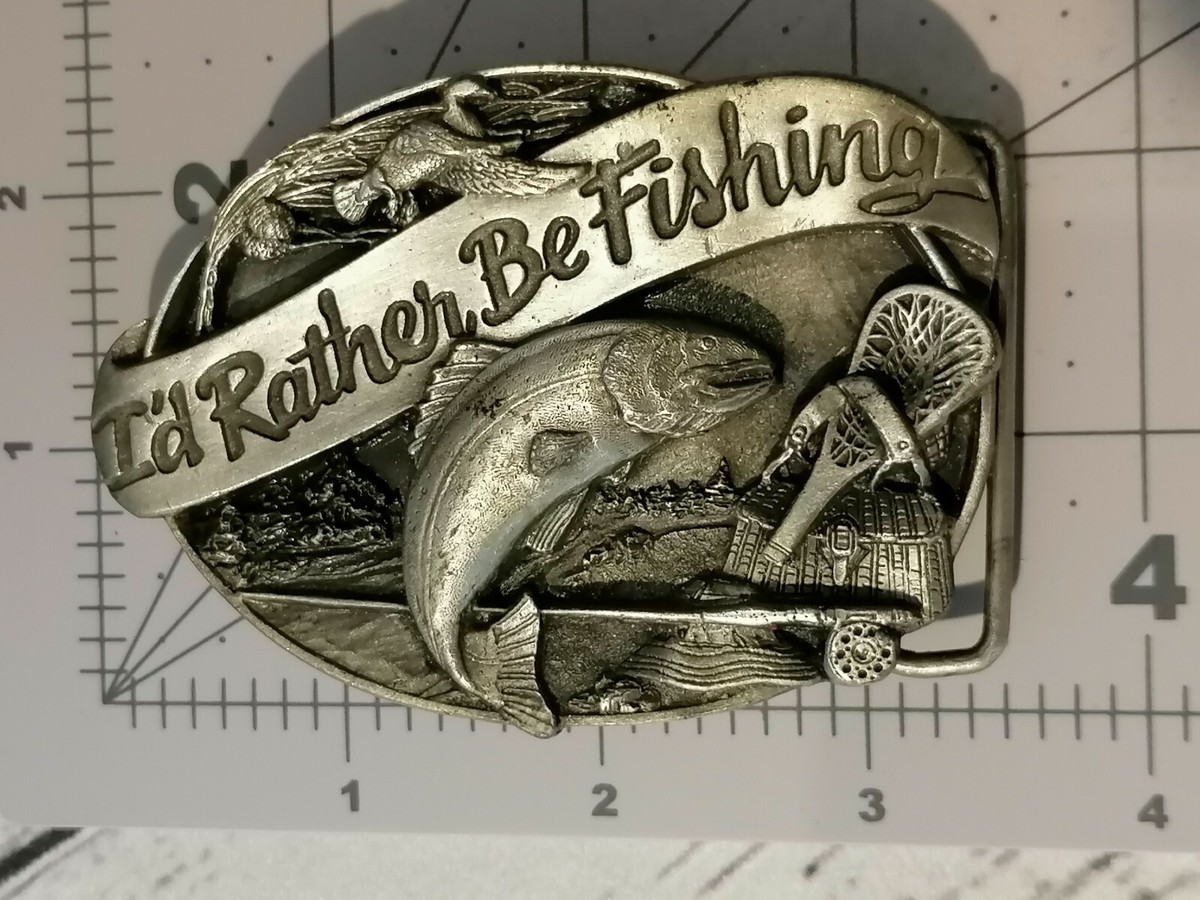 Siskiyou Buckle Co. “I'd Rather Be Fishing” & North American Fishing Belt Buckle View 4