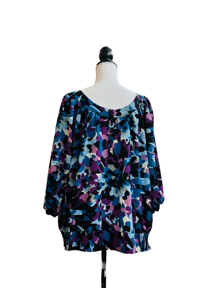 Blusa Top COVINGTON MUJER Plus Estampado Geométrico - Talla 18W/20W Foto 3 de 4