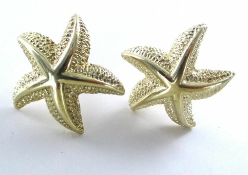14KT YELLOW GOLD EARRINGS STARFISH FINE JEWELRY 7.3 GRAMS MARINE 016360506 - Picture 5 of 10