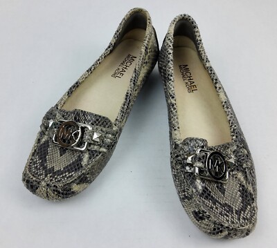 Michael Kors MK Women's Snake Embossed Driving Loafer Moccasins