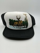 Vintage Designer Award Deer Scene Insolated Snapback Trucker Farmer Hat Cap
