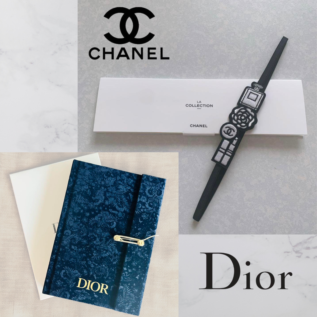 Christian Dior Journal Notebook & CHANEL LA Collection Bookmark