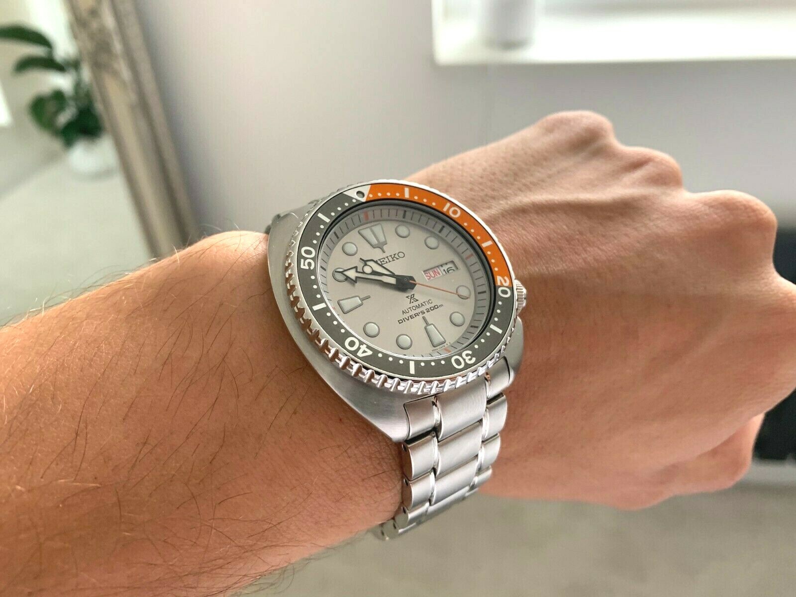 seiko turtle dawn grey