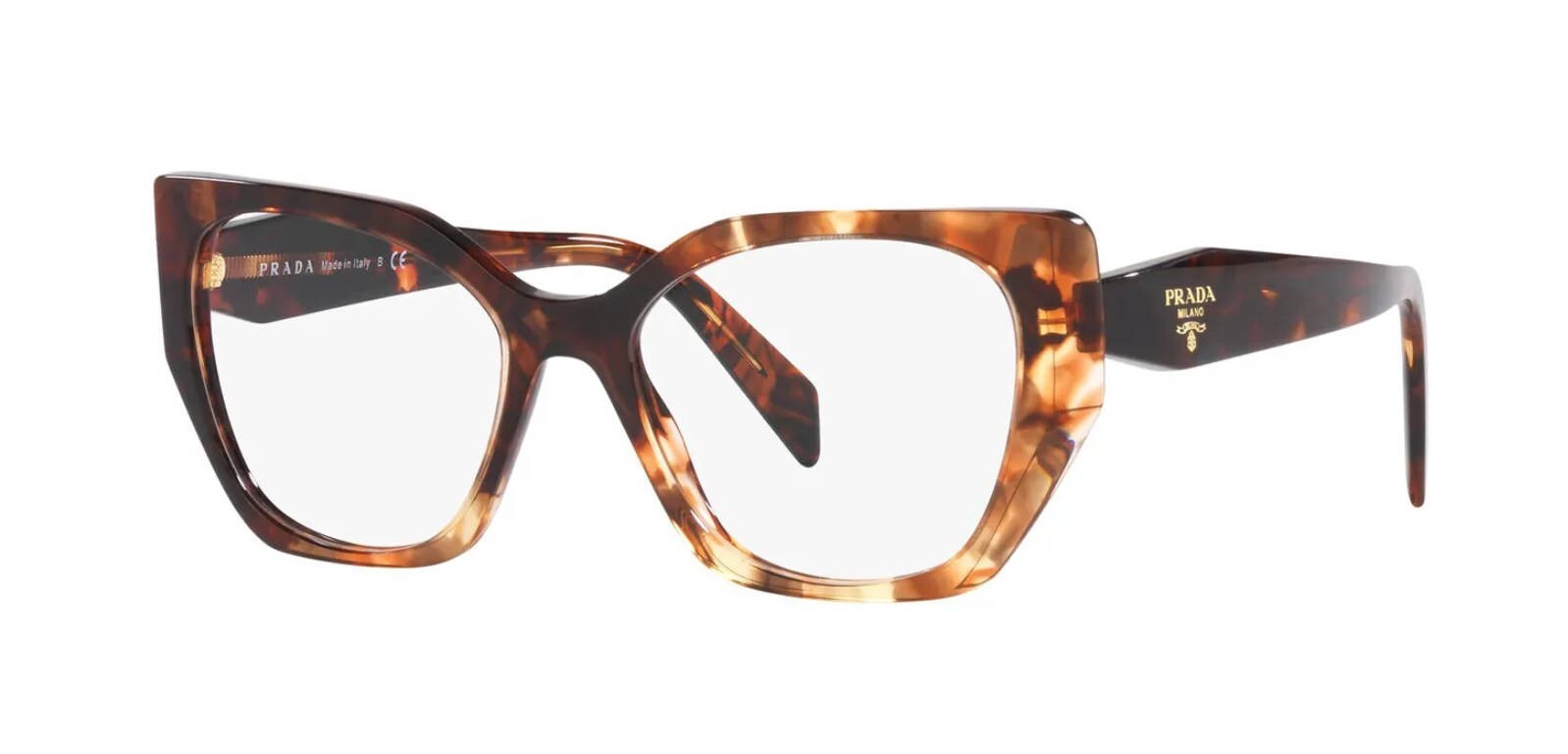 Prada PR 18WV Caramel Tortoise 07R-1O1 Eyeglasses for Men & Women-image