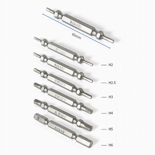 Hex Head Magnetic Screw Driver Bit Set Double 65mm Long Allen Key Impact Power - Picture 2 of 16