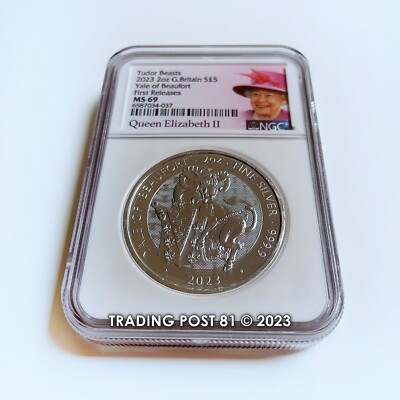 2023 イギリス 英国 2オンス 銀貨 NGC MS69 チューダーズ