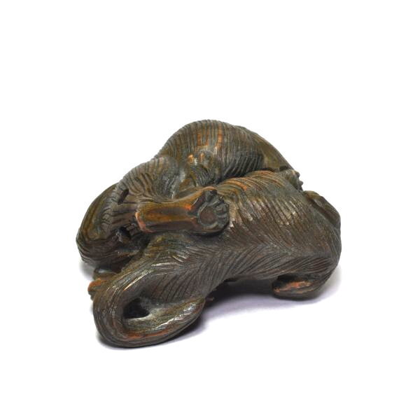 Netsuke Antique Dog Japanese Boxwood carved inro Ojime Edo 915 | eBay
