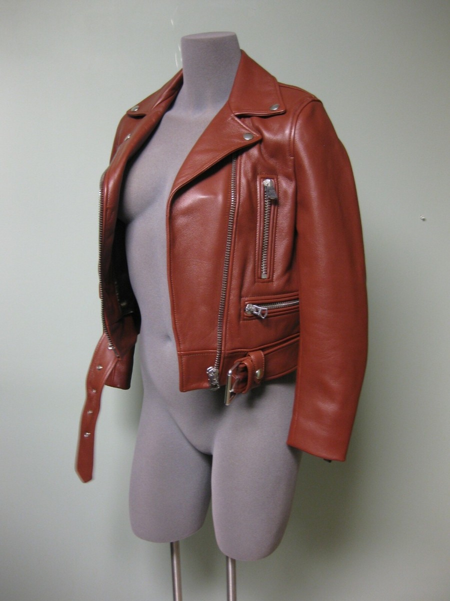 $1550 Acne Studios AUTH NEW Mock Leather Biker Motorcycle